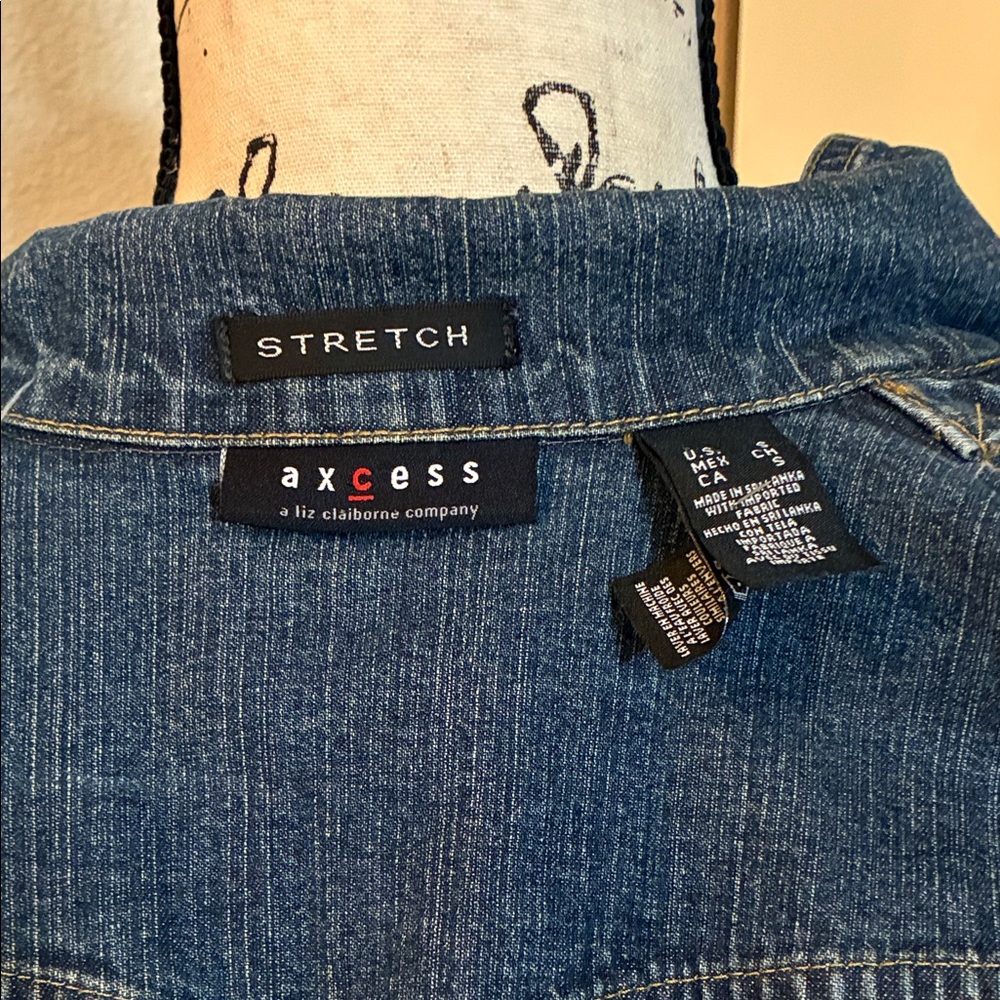 Axcess Blue Button Down Jean Jacket - Picture 9 of 14